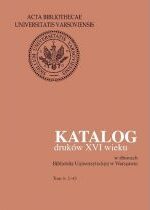 Produkt oferowany przez sklep:  Katalog druków XVI wieku w zbiorach Biblioteki Uniwersyteckiej w Warszawie. Tom 5: L-O