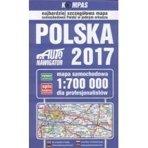 Produkt oferowany przez sklep:  Polska 2017. Mapa samochodowa dla profesjonalistów 1:700 000