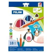 Produkt oferowany przez sklep:  Milan Kredki ołówkowe trójkątne 18 kolorów