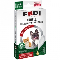 Produkt oferowany przez sklep:  Fedi Krople pielęgnacyjno-ochronne dla małych psów i kotów 1 ml