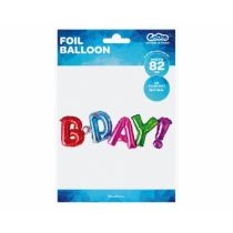 Produkt oferowany przez sklep:  Balon foliowy "Napis B DAY" kolorowy