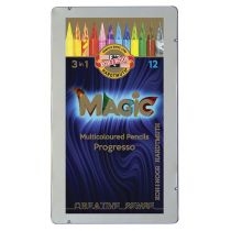 Produkt oferowany przez sklep:  Koh-I-Noor Kredki Progresso Magic 8772 12 kolorów