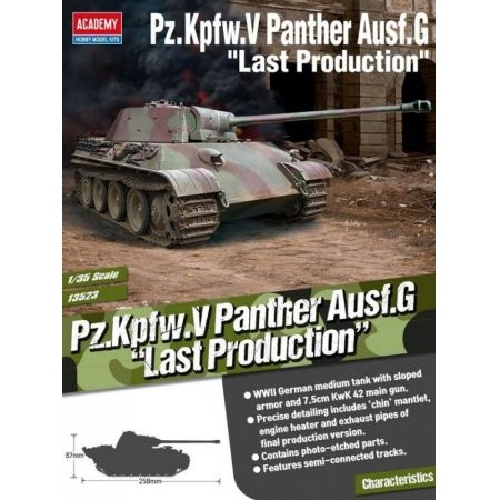 Produkt oferowany przez sklep:  Model plastikowy Pz.Kpfw.V Pantera Ausf.G późna produkcja Academy