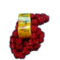 Produkt oferowany przez sklep:  Vistar Girlanda z pomponów 125 cm czerwona