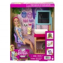 Produkt oferowany przez sklep:  Barbie Domowe Spa Maseczka na twarz Zestaw + lalka HCM82 Mattel