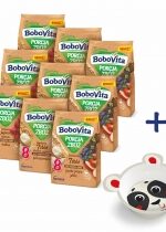 Produkt oferowany przez sklep:  BoboVita Zestaw kaszek bezmlecznych po 6. i 8. miesiącu - mix smaków + Canpol Babies Miseczka panda 9 x 170 g