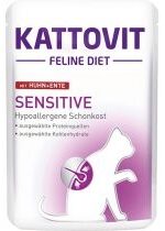 Produkt oferowany przez sklep:  Kattovit Sensitive kurczak i kaczka karma mokra dieta dla kota 85 g