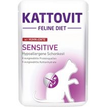 Produkt oferowany przez sklep:  Kattovit Sensitive kurczak i kaczka karma mokra dieta dla kota 85 g