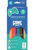 Produkt oferowany przez sklep:  Interdruk Kredki ołówkowe trójkątne Game Over 12 kolorów