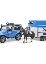 Produkt oferowany przez sklep:  Land Rover Defender wóz policyjny z przyczepą i figurkami 02588 Bruder