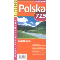 Produkt oferowany przez sklep:  Mapa samochodowa Polska 1:715 000