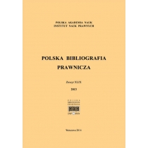 Produkt oferowany przez sklep:  Polska bibliografia prawnicza. Zeszyt XLIX 2013