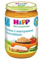 Produkt oferowany przez sklep:  Hipp Kuskus z warzywami i kurczakiem po 7. miesiącu 220 g Bio