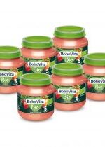 Produkt oferowany przez sklep:  BoboVita Przecier owocowy Jabłka z truskawkami po 5. miesiącu Zestaw 6 x 125 g Bio