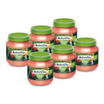 Produkt oferowany przez sklep:  BoboVita Przecier owocowy Jabłka z truskawkami po 5. miesiącu Zestaw 6 x 125 g Bio
