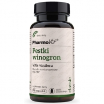 Produkt oferowany przez sklep:  Pharmovit Pestki Winogron stan.95% OPC Suplement diety 90 kaps.