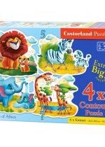 Produkt oferowany przez sklep:  Puzzle maxi 4w1 4+5+6+7 el.  Zwierzęta Afryki B-005017 Castorland