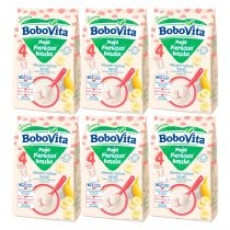Produkt oferowany przez sklep:  BoboVita Moja Pierwsza Kaszka mleczno-ryżowa banan po 4. miesiącu zestaw 6 x 230 g