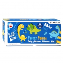 Produkt oferowany przez sklep:  Starpak Farby plakatowe Dino 493206 12 kolorów