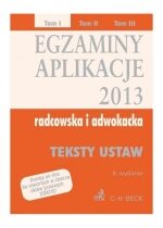 Produkt oferowany przez sklep:  Egzaminy Aplickacje Radcowska I Adwokacka 2013 Teksty Ustaw