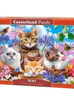 Produkt oferowany przez sklep:  Puzzle 500 el. Kittens with Flowers Castorland