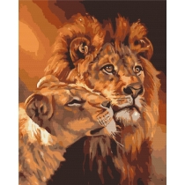 Produkt oferowany przez sklep:  Symag Malowanie po numerach. Paint it! Miłość lwów 40 x 50 cm