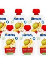 Produkt oferowany przez sklep:  Humana Mus jabłko-banan po 6. miesiącu Zestaw 6 x 90 g Bio