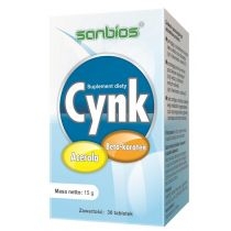 Produkt oferowany przez sklep:  Sanbios Cynk - suplement diety 30 tab.
