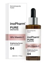 Produkt oferowany przez sklep:  InoPharm Rozświetlająco-antyoksydacyjne serum do twarzy z 15% witaminą C 30 ml