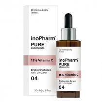 Produkt oferowany przez sklep:  InoPharm Rozświetlająco-antyoksydacyjne serum do twarzy z 15% witaminą C 30 ml