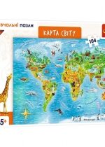 Produkt oferowany przez sklep:  Puzzle edukacyjne 104 el. Mapa świata. Wersja ukraińska Trefl