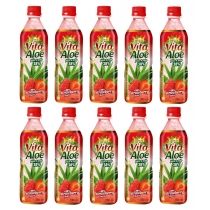Produkt oferowany przez sklep:  Vita Aloe Napój z aloesem 38% Truskawka Zestaw 10 x 500 ml