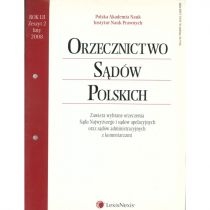 Produkt oferowany przez sklep:  Orzecznictwo Sądów Polskich