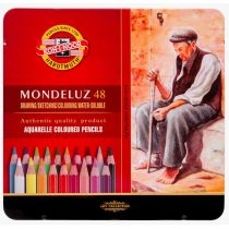 Produkt oferowany przez sklep:  Koh-I-Noor Kredki akwarelowe Mondeluz w metalowym opakowaniu 3726 48 kolorów