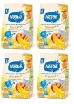 Produkt oferowany przez sklep:  Nestle Kaszka Dzień dobry mleczno-ryżowo-kukurydziana jabłko banan morela dla niemowląt po 9 miesiącu Zestaw 4 x 230 g