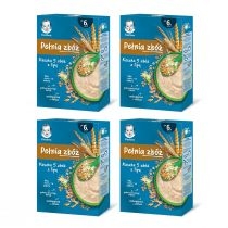 Produkt oferowany przez sklep:  Gerber Pełnia zbóż Kaszka 5 zbóż z lipą dla niemowląt po 6 miesiącu Zestaw 4 x 200 g