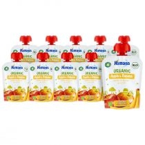 Produkt oferowany przez sklep:  Humana Mus jabłko-banan po 6. miesiącu 100% Organic Quality Zestaw 10 x 90 g Bio