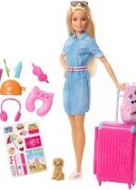 Produkt oferowany przez sklep:  Barbie Lalka Barbie w podróży FWV25 Mattel