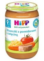 Produkt oferowany przez sklep:  Hipp Kluseczki z pomidorami i cielęciną po 9. miesiącu 220 g Bio