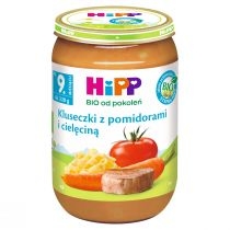 Produkt oferowany przez sklep:  Hipp Kluseczki z pomidorami i cielęciną po 9. miesiącu 220 g Bio