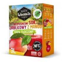 Produkt oferowany przez sklep:  Sady Wincenta Sok 100% jabłkowy z mango naturalnie mętny tłoczony NFC zestaw 3 x 3 L