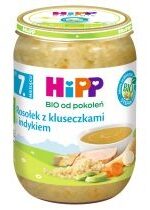 Produkt oferowany przez sklep:  Hipp Rosołek z kluseczkami i indykiem po 7. miesiącu 190 g Bio