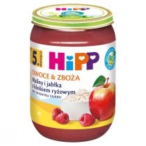 Produkt oferowany przez sklep:  Hipp Owoce & Zboża Maliny i jabłka z kleikiem ryżowym po 5. miesiącu 190 g Bio
