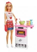 Produkt oferowany przez sklep:  Barbie. Zestaw: Domowe wypieki + lalka Mattel