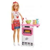 Produkt oferowany przez sklep:  Barbie. Zestaw: Domowe wypieki + lalka Mattel