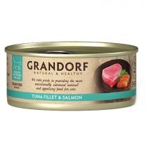 Produkt oferowany przez sklep:  Grandorf Cat tuna fillet & salmon karma mokra dla kotów 70 g