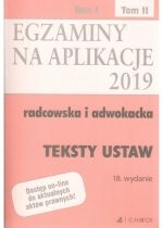 Produkt oferowany przez sklep:  Egzaminy Na Aplikacje 2019 Teksty Ustaw 2