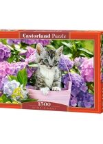 Produkt oferowany przez sklep:  Puzzle 1500 el. Kociak w koszyku Castorland