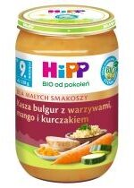 Produkt oferowany przez sklep:  Hipp Dla Małych Smakoszy Kasza bulgur z warzywami mango i kurczakiem po 9. miesiącu 220 g Bio