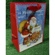 Produkt oferowany przez sklep:  Torebka Prezentowa Mała Święty Mikołaj 13 X 18 X 8 Cm